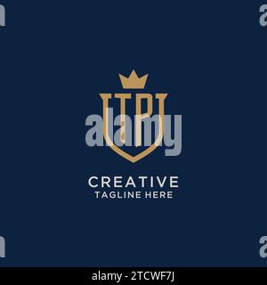 TP initial shield crown logo vector graphic Stock Vector