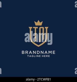 TN initial shield crown logo vector graphic Stock Vector