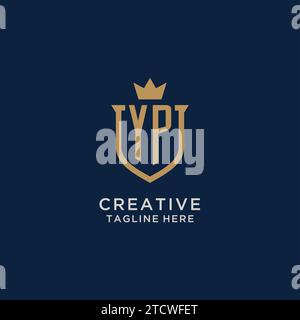 YP initial shield crown logo vector graphic Stock Vector