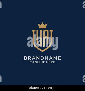 UA initial shield crown logo vector graphic Stock Vector