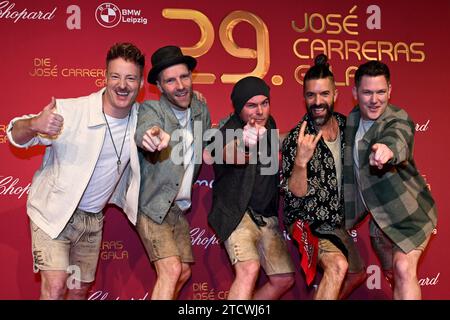 Leipzig, Germany. 14th Dec, 2023. The band voXXclub is coming to the 29th Jose Carreras Gala. The show from Media City Leipzig will be broadcast live on MDR. Donations are collected for the fight against leukemia. Credit: Hendrik Schmidt/dpa/Alamy Live News Stock Photo