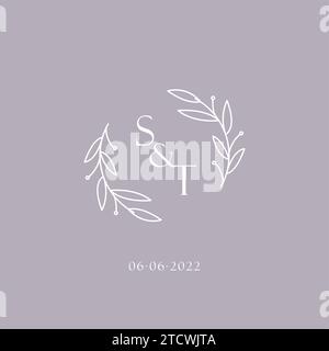 ST initial wedding monogram logo design ideas Stock Vector Image & Art ...