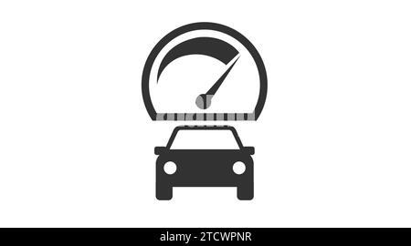 Speed Icon with a Car sign. Vector flate editable isolated illustration Stock Vector