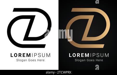 Luxury Initial DD Monogram Text Letter Logo Design Stock Vector