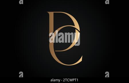 Luxury Initial CD or DC Monogram Text Letter Logo Design Stock Vector