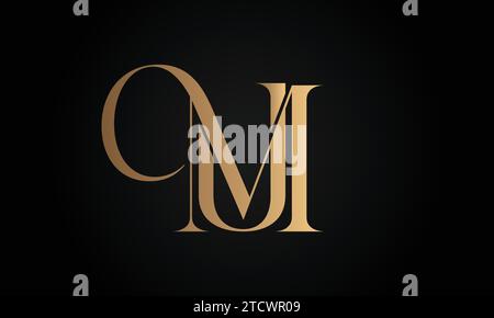Luxury Initial UM or MU Monogram Text Letter Logo Design Stock Vector