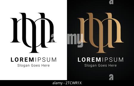 Luxury Initial UM or MU Monogram Text Letter Logo Design Stock Vector