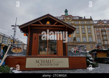 Dresden, Germany - November 29, 2023 - Dresden Germany Christmas market on the day of its inauguration on November 29, 2023 - Striezelmarkt Stock Photo