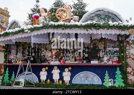 Dresden, Germany - November 29, 2023 - Dresden Germany Christmas market on the day of its inauguration on November 29, 2023 - Striezelmarkt Stock Photo