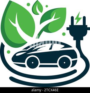Drive innovation with our Electric Car Logo Template in Vector. This emblem merges eco-friendly concepts with cutting-edge design, symbolizing innovat Stock Vector