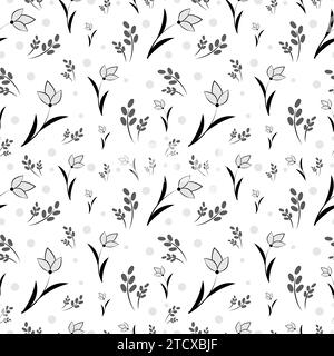 Seamless pattern with flowers on white background Stock Vector