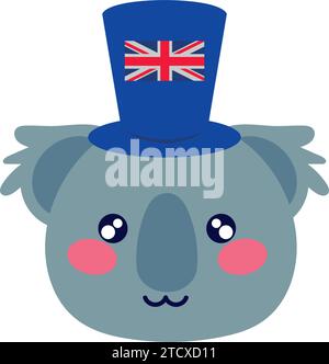 Koala with australian flag celebration isolated on white background ...