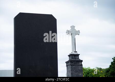 Salvador, Bahia, Brazil - November 02, 2023: Crosses on the tombs of the Campo Santo cemetery in the city of Salvador, Bahia. Stock Photo