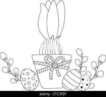 Coloring book Easter eggs theme 4 eps10 vector illustration Stock