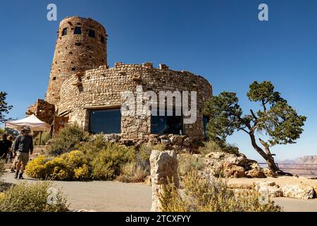 Desert View Watchtower, South Rim, Grand Canyon, AZ, USA Stock Photo
