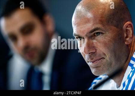 Madrid, 05/24/2016. Zinedine Zidane and Pepe's press conference at the Real Madrid Open Media Day in Valdebebas. Photo: Oscar del Pozo Archdc. Credit: Album / Archivo ABC / Oscar del Pozo Stock Photo
