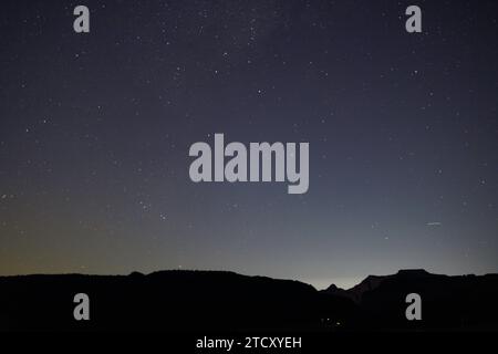 starry sunset over zion national park Stock Photo