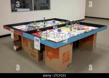 FIRST LEGO League (FLL) competition field seen at a regional FLL tournament event in Salem, Oregon, on Saturday, December 2, 2023. Stock Photo