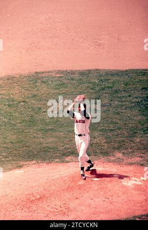 LOS ANGELES, CA - JUNE 14: Pitcher Bo Belinsky #36 of the Los Angeles Angels throws during an MLB game against the Minnesota Twins on June 14, 1962 at Dodger Stadium in Los Angeles, California. (Photo by Hy Peskin) *** Local Caption *** Bo Belinsky Stock Photo