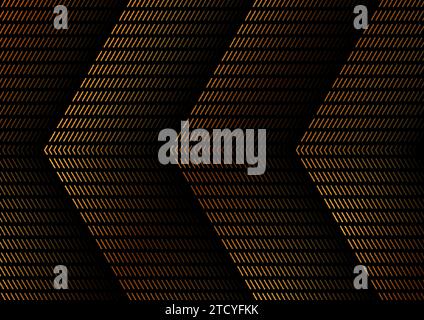 Golden arrows abstract luxury hi-tech background. Dotted lines vector design Stock Vector