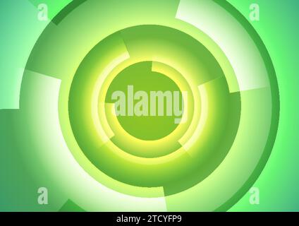 Hi-tech green abstract futuristic background with circles. Vector design Stock Vector