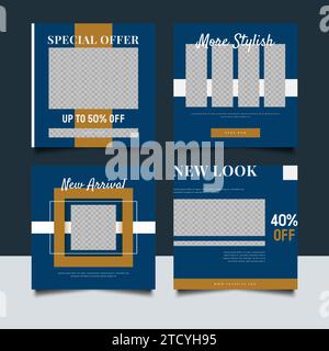 Fashion Sale Social Media Post Templates Stock Vector