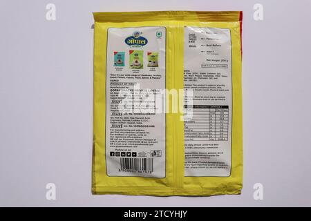 Gopal brand Urad papad packet in yellow. Papad snacks urad dal with black pepper on 12, december, 2023 from India Stock Photo