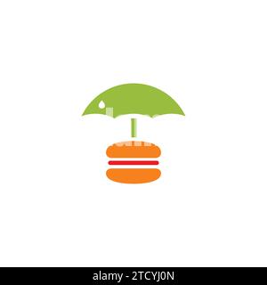 Burger Umbrella Logo. Food Icon Stock Vector