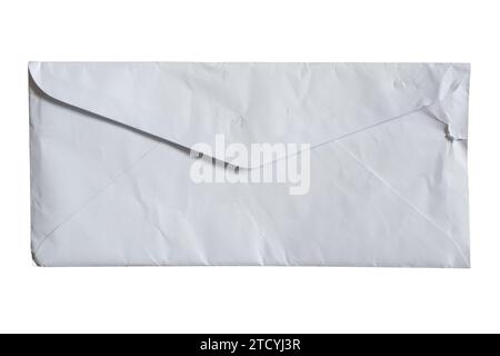 Old white envelope on white background with clipping path Stock Photo