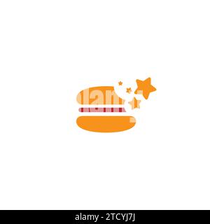 Burger Star Logo. Food Icon vector. restaurant logo Stock Vector