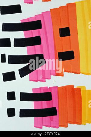 Art Drawing Abstract copic marker geometric shape Stock Photo