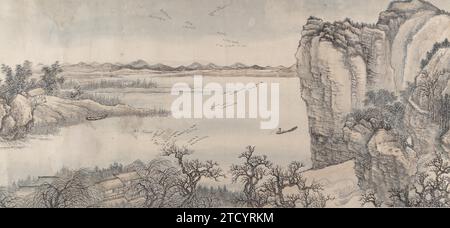 Landscape in the Style of Juran and Yan Wengui 1979 by Wang Hui Stock Photo