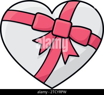Valentine wrapped with ribbon and bow isolated vector illustration for White Day on March 14 Stock Vector