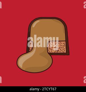 Halved caramel and cookie sweet vector illustration for Chocolate Caramel Day on March 19 Stock Vector