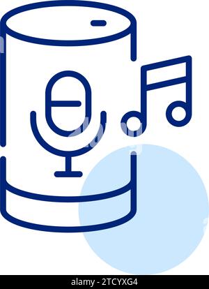 Music player voice command. Pixel perfect, editable stroke Stock Vector