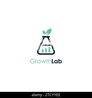 Growth Lab Logo Simple Design. Laboratory Glass Logo Stock Vector