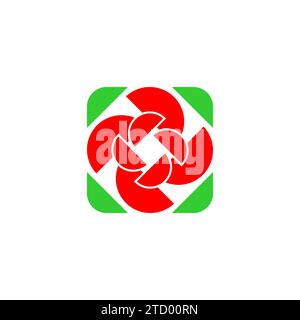 Rose sign geometric simple flower icon Stock Vector