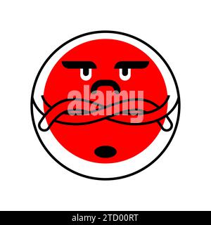 Angry emotion. Unhappy face. Aggressive emoji Stock Vector