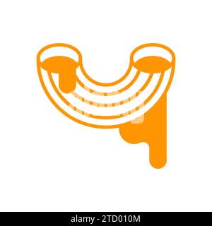 pasta with sauce sign isolated. food icon Stock Vector