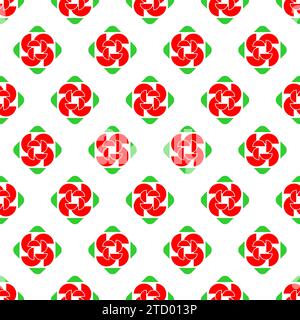 Rose flower sign geometric Pattern seamless. simple flower icon Background Stock Vector