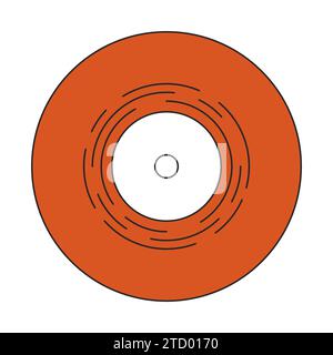 Vinyl record 2D linear cartoon object Stock Vector
