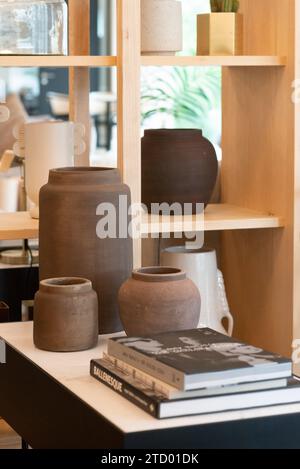 Details from a shared office space in the heart of London showing natural and friendly colours Stock Photo