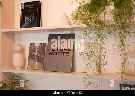 Details from a shared office space in the heart of London showing natural and friendly colours Stock Photo