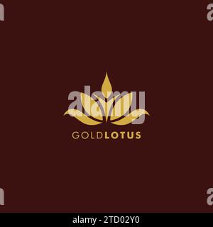 Gold Lotus Logo Lotus vector Illustration Stock Vector