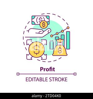 Thin line simple colorful profit icon concept Stock Vector
