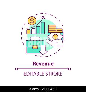 Thin line simple colorful revenue icon concept Stock Vector