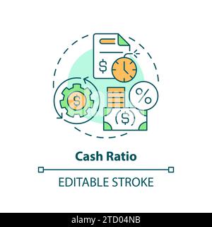 Thin line simple colorful cash ratio icon concept Stock Vector