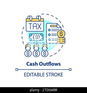 Thin line simple colorful cash outflows icon concept Stock Vector