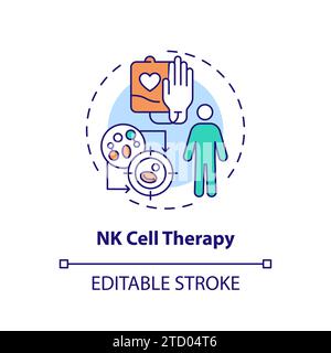 Thin line simple colorful NK cell therapy icon concept Stock Vector