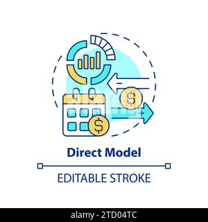 Thin line simple colorful direct model icon concept Stock Vector
